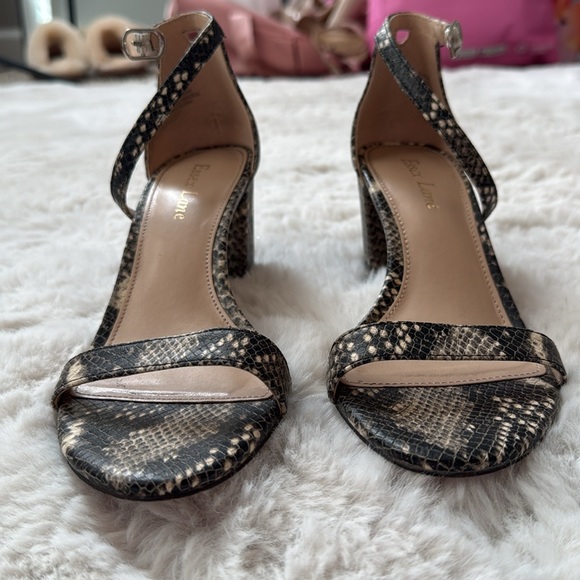 Snake Print Block Heels - Picture 3 of 5
